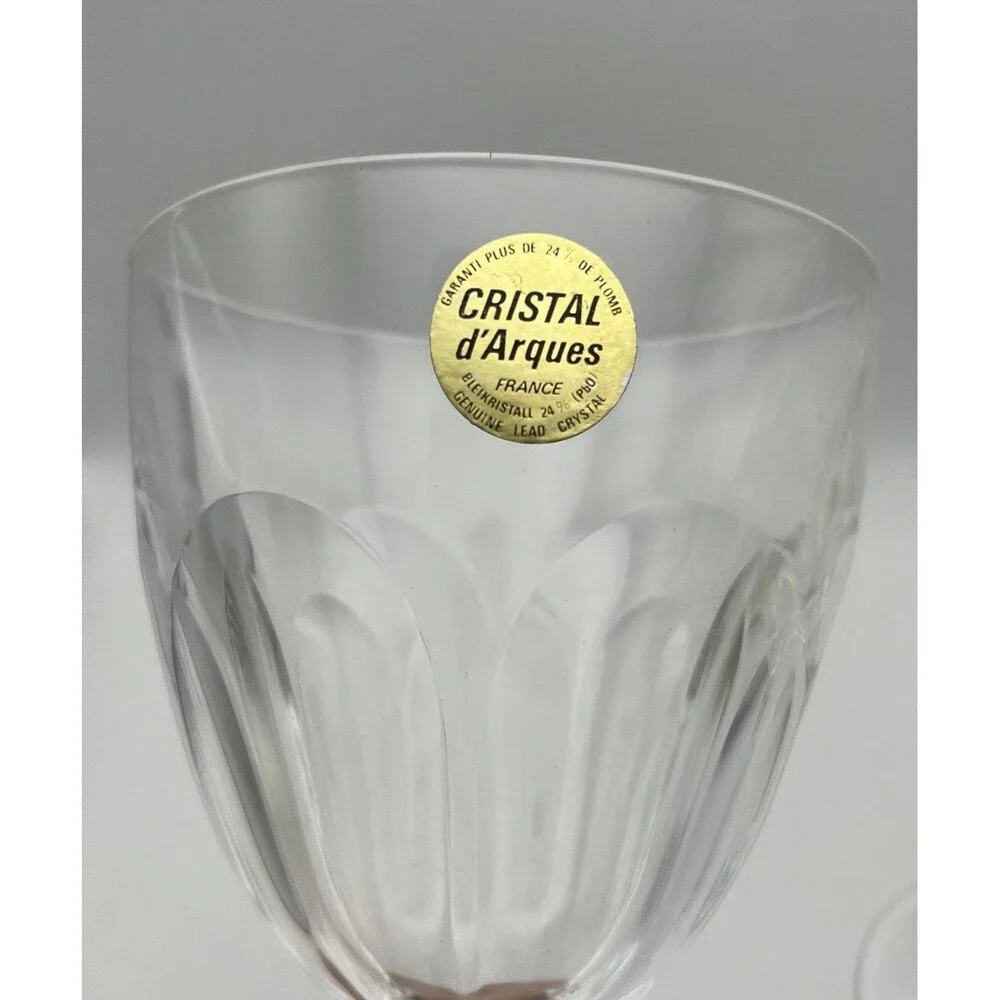 Vintage Cristal d’Arques France Wine Glasses Set of 2 6oz Cut Crystal - Picture 4 of 5